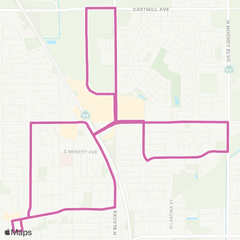 TCRTA Northeast Tulare map