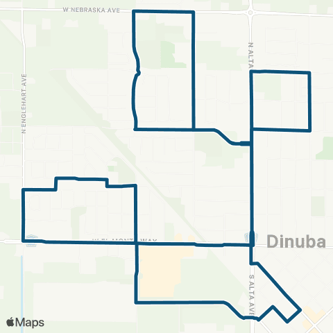 TCRTA Northeast Dinuba map