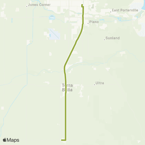 TCRTA Porterville-Terra Bella-Ducor map