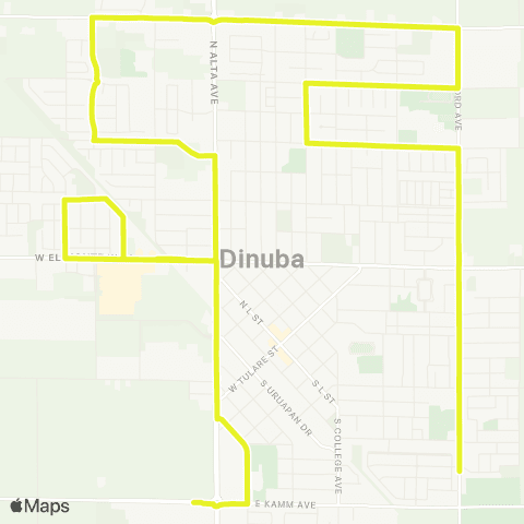 TCRTA DL - Dinuba Loop map