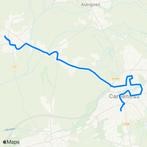 Trans'CoVe Sarrians <> Carpentras map