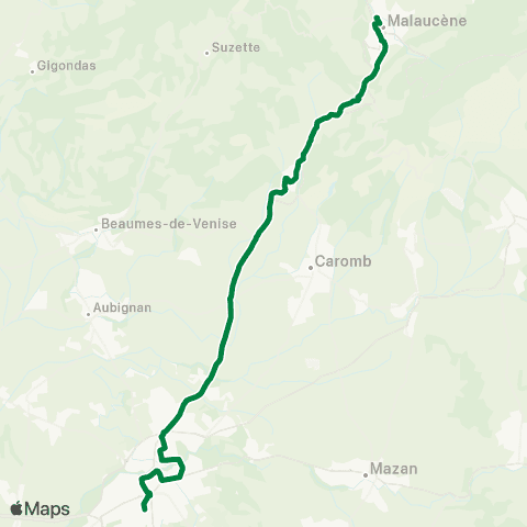 Trans'CoVe Malaucène <> Carpentras map