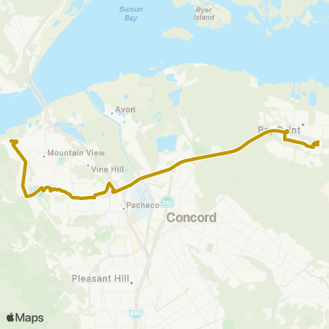 Tri Delta Transit Martinez / Pittsburg map