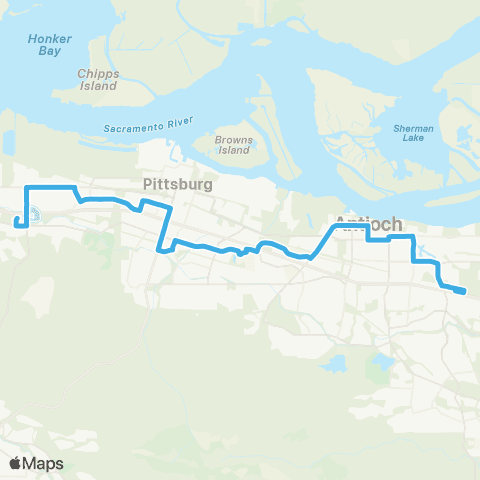 Tri Delta Transit Pittsburg-Bay Point BART / Antioch BART map