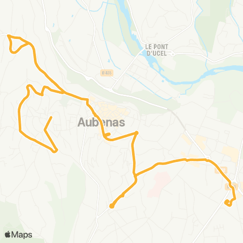 Tout'enbus Aubenas les Oliviers - Aubenas Gare rout. map