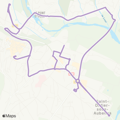 Tout'enbus Aubenas Gare rout. - St-Privat - Ucel - Aubenas - Gare rout. map