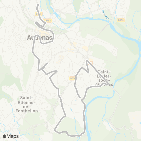 Tout'enbus Aubenas St Pierre - Aubenas Ets Scolaires map