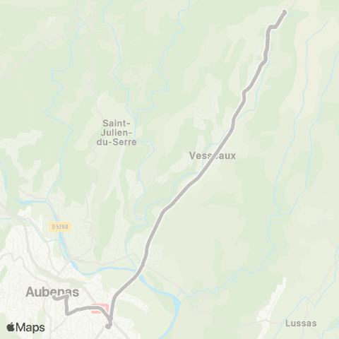 Tout'enbus Vesseaux Feschet - Aubenas map