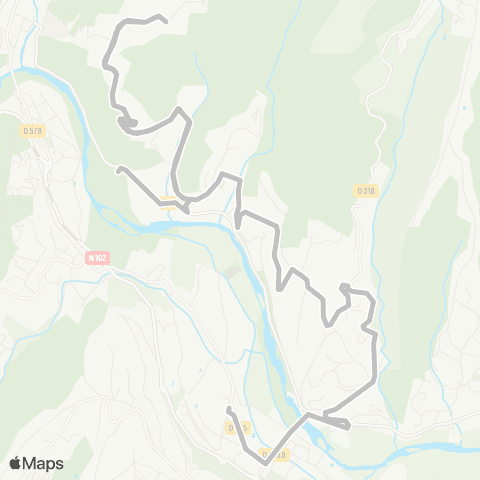 Tout'enbus Ucel Chamboulas - Aubenas Gare routière map