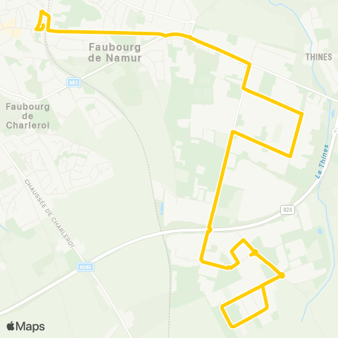 TEC Brabant Wallon Nivelles - Zoning Sud map