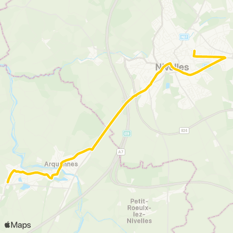 TEC Brabant Wallon Nivelles - Feluy map
