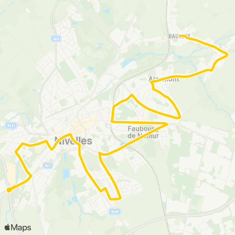 TEC Brabant Wallon Baulers - Nivelles (Gare) - Shopping map