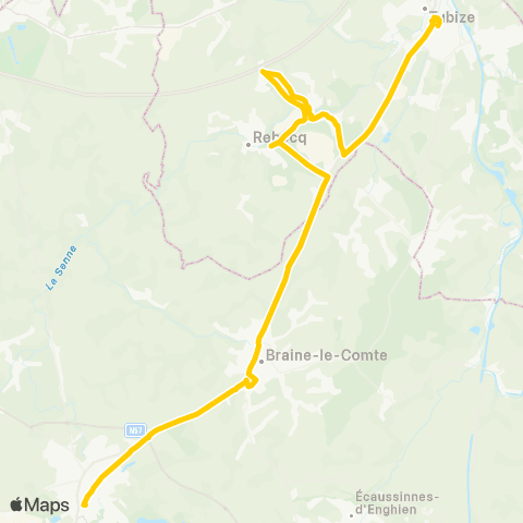 TEC Brabant Wallon Soignies - Br.-le-Comté - Rebecq - Tubize - Halle map