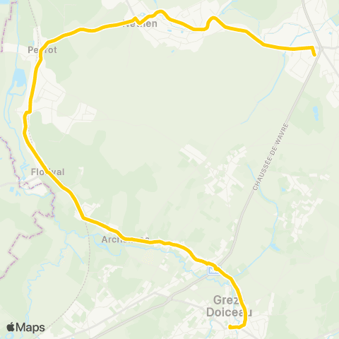 TEC Brabant Wallon Proxibus de Grez-Doiceau map