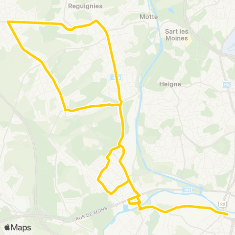 TEC Charleroi Centrale-Monceau-Trazegnies-Courcelles-Centrale map