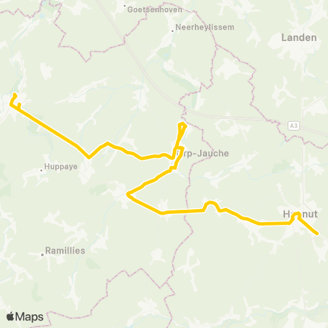 TEC Brabant Wallon Hannut - Jauche - Jodoigne map