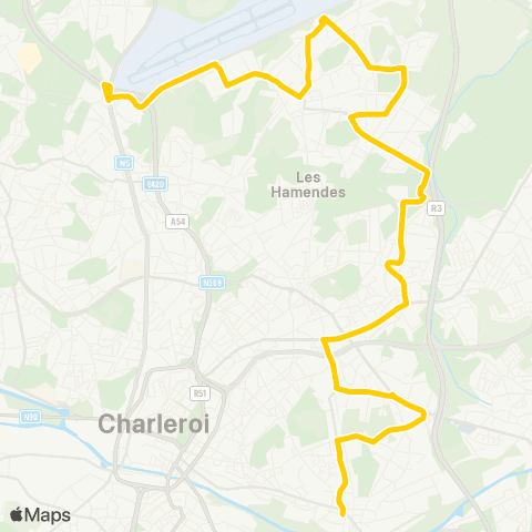 TEC Charleroi Jumet Madeleine-Ransart-Gilly-Mont / S / Sambre Pl. map