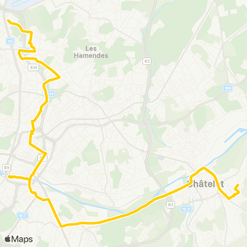 TEC Charleroi Jumet (Dépôt)-Gare Centrale-Châtelet (Chavepeyer) map