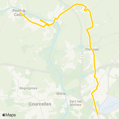 TEC Charleroi Jumet (Madeleine) - Pont-À-Celles (Pl.) map