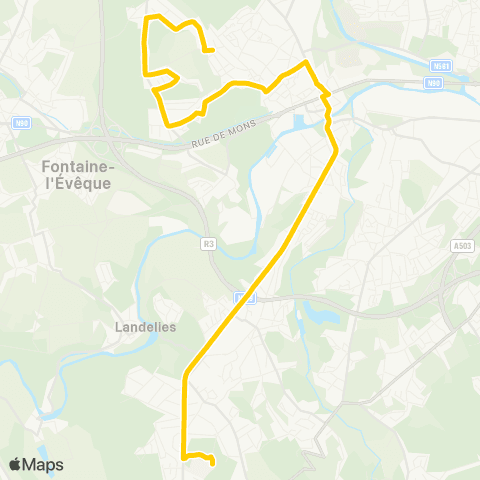 TEC Charleroi Goutroux (Pairotte) - Montigny-le-Tilleul (Vésale) map