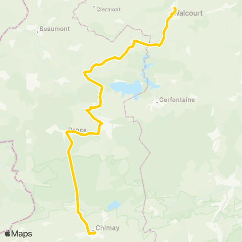 TEC Charleroi Walcourt - Froidchapelle - Chimay map