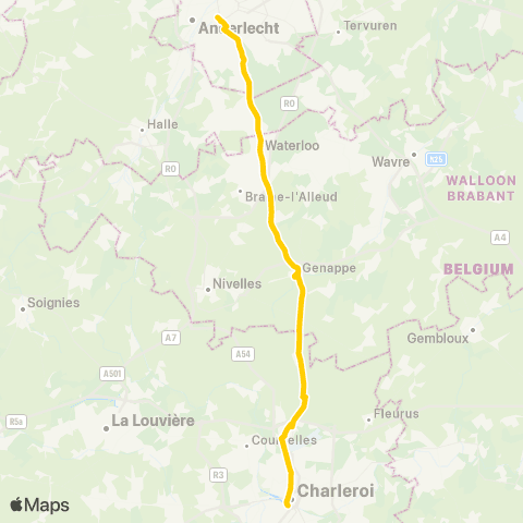 TEC Charleroi Bruxelles - Jumet (Madeleine) map