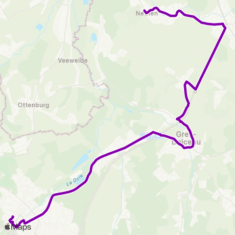 TEC Brabant Wallon Hamme-Mille - Wavre map
