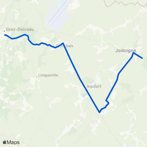 TEC Brabant Wallon Grez-Doiceau - Jodoigne map