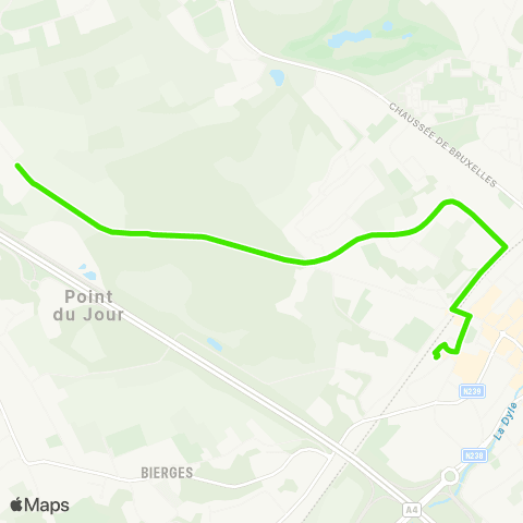 TEC Brabant Wallon Wavre (Gare) - Bierges (Verseau) map