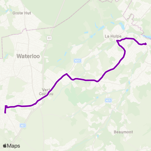 TEC Brabant Wallon Braine-l'Alleud - Genval map