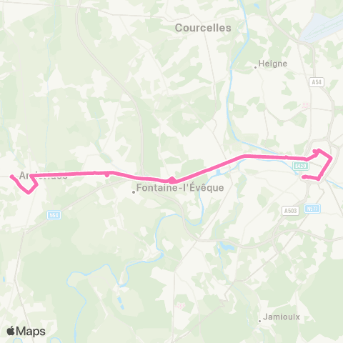 TEC Charleroi Anderlues - Gare Centrale map