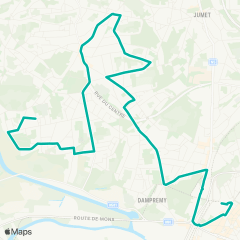 TEC Charleroi City Docherie - Charleroi map