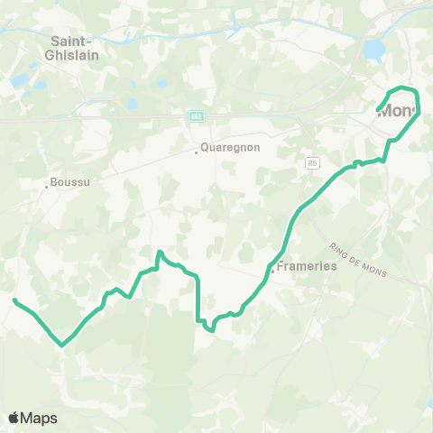TEC Hainaut Mons - Dour map