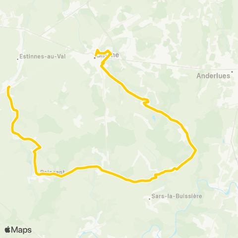 TEC Hainaut Binche - Estinnes map