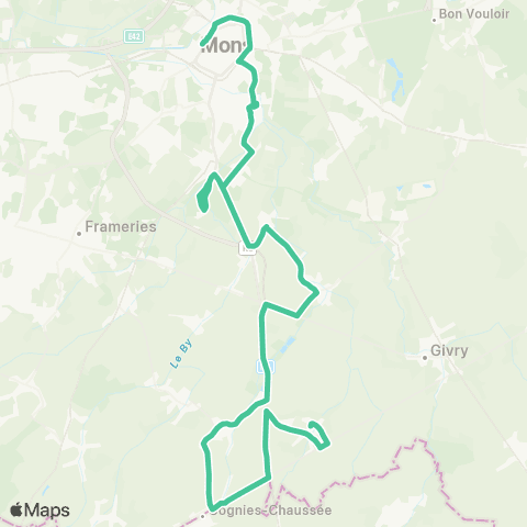 TEC Hainaut Mons - Hyon - Asquillies map