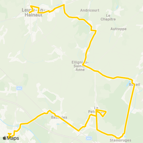 TEC Hainaut Leuze - Péruwelz map