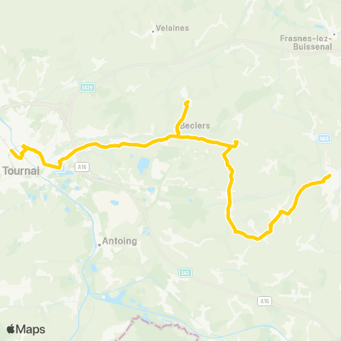 TEC Hainaut Tournai - Leuze-en-Hainaut map