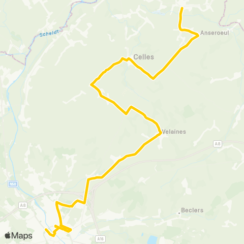 TEC Hainaut Tournai - Ronse / Renaix map