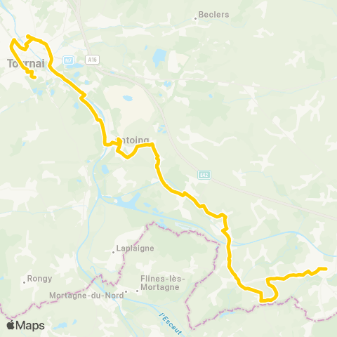 TEC Hainaut Tournai - Mortagne / Péruwelz map