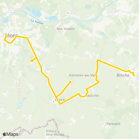 TEC Hainaut Mons - Binche map