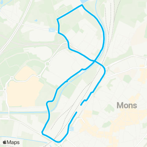 TEC Hainaut Mons Grand Large map