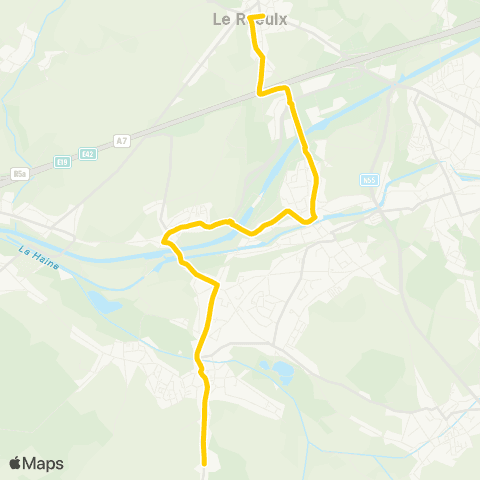 TEC Hainaut Le Roeulx - Maurage map