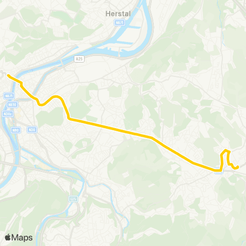 TEC Liège - Verviers Léopold - Robermont - Beyne-Heusay - Fléron map