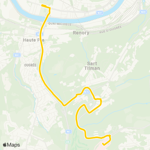 TEC Liège - Verviers Sclessin - Sart-Tilman - CHU map