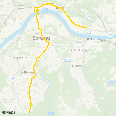 TEC Liège - Verviers Sclessin - Jemeppe - Seraing - Beauséjour map