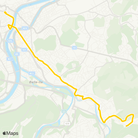 TEC Liège - Verviers Rép. Francaise - Chênée - Vaux map