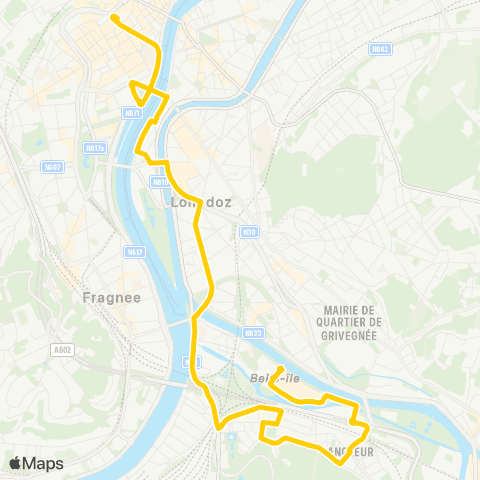 TEC Liège - Verviers Rép. Française - Angleur - Belle-Île map