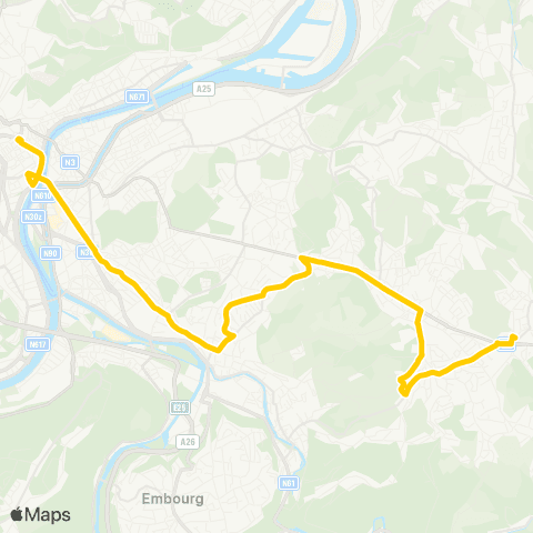 TEC Liège - Verviers Rép. Française - Chênée - les Bruyères - Fléron map