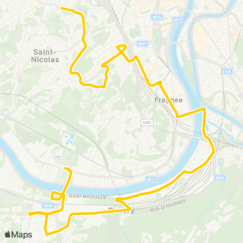 TEC Liège - Verviers St-Nicolas - Laveu - Guillemins - Renory - Sclessin map
