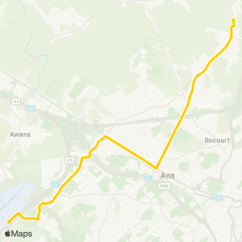 TEC Liège - Verviers Bierset (Liege Airport)-Ans-Rocourt-Liers / Milmort map